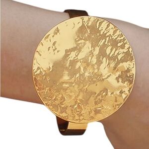 FASHION JEWELRY VINTAGE CUFF BRACELET STAINLESS STEEL SHINY GOLD-PLATED WOMENS